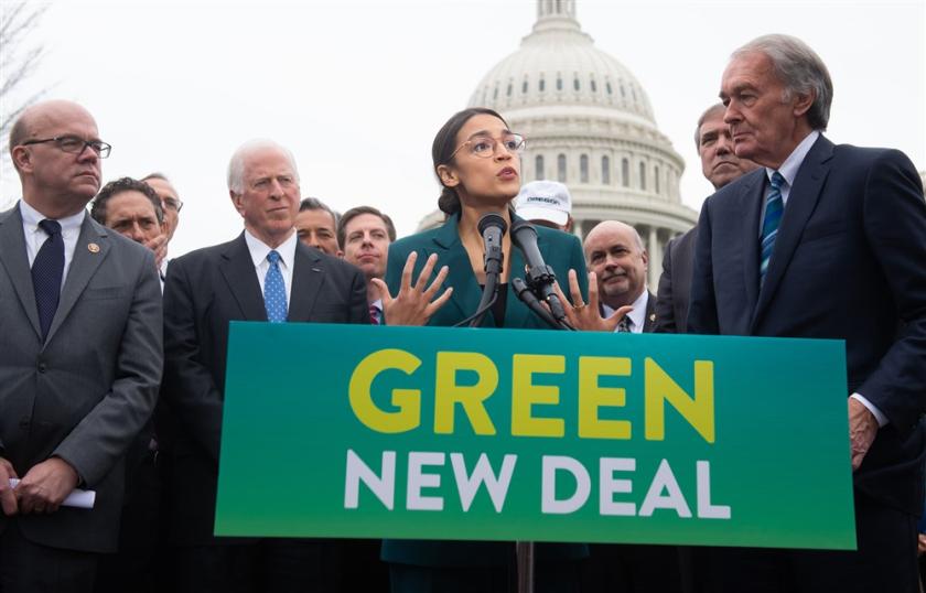 Alexandria Ocasio-Cortez zet zich in voor de Green New Deal