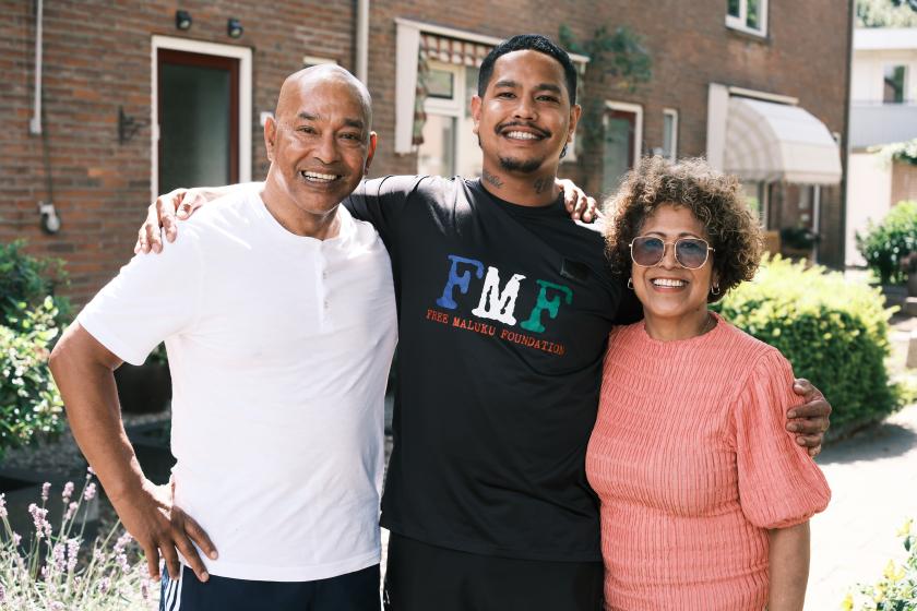 Marciano met zijn vader Lesley en moeder Sien