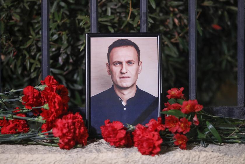 Flowers lay near a portrait of Russian late opposition leader Alexei Navalny in front of the Russian embassy, in Tbilisi, Georgia, 16 February 2024. Russian opposition leader and outspoken Kremlin critic Alexey Navalny has died aged 47 in a penal colony, the Federal Penitentiary Service of the Yamalo-Nenets Autonomous District announced on 16 February 2024. A prison service statement said that Navalny 'felt unwell' after a walk on 16 February, and it was investigating the causes of his death. Late last year, he was transferred to an Arctic penal colony considered one of the harshest prisons. EPA/DAVID MDZINARISHVILI Flowers lay near a portrait of Russian late opposition leader Alexei Navalny in front of the Russian embassy, in Tbilisi, Georgia, 16 February 2024. Russian opposition leader and outspoken Kremlin critic Alexey Navalny has died aged 47 in a penal colony, the Federal Penitentiary Service of the Yamalo-Nenets Autonomous District announced on 16 February 2024. A prison service statement said that Navalny 'felt unwell' after a walk on 16 February, and it was investigating the causes of his death. Late last year