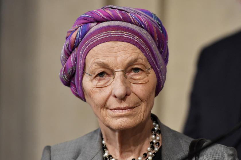 Emma Bonino of Piu Europa (More Europe) political movement, speaks to journalists after a meeting with Italian President on the first day of consultations of political parties, on April 12, 2018 at the Quirinale palace in Rome. Emma Bonino of Piu Europa (More Europe) political movement, speaks to journalists after a meeting with Italian President on the first day of consultations of political parties, on April 12, 2018 at the Quirinale palace in Rome.
