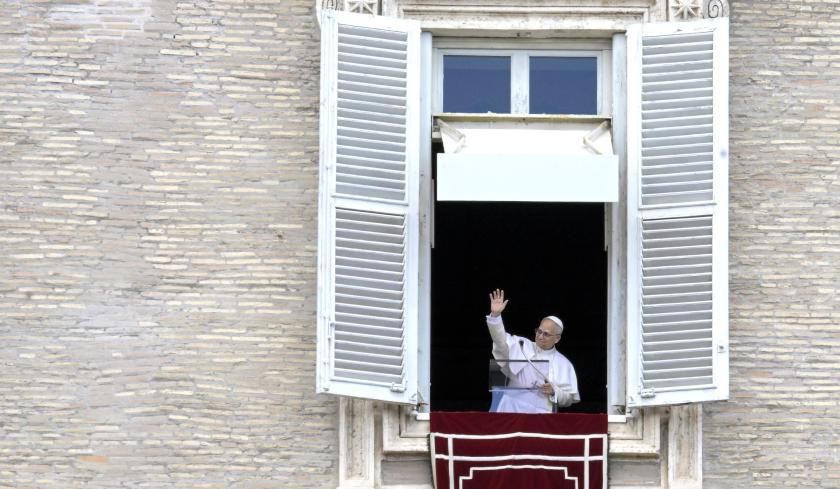 Pope Leo XIV leads his Sunday Angelus prayer from the window of his office overlooking Saint Peter's Square, in Vatican City, 27 July 2025. EPA/RICCARDO ANTIMIANI