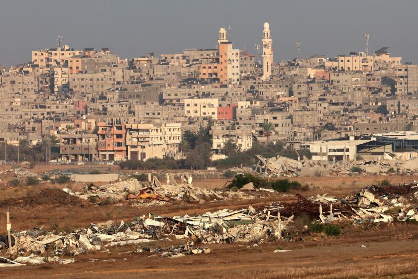 This picture taken from a position at Israel's border with the Gaza Strip shows destroyed buildings in the besieged Palestinian territory on September 17, 2025. Israel launched its ground assault on Gaza City before dawn on September 16, shortly after the US Secretary of State's visit expressing robust support for the offensive, while a United Nations probe charged Israel with committing "genocide" in the Palestinian territory and accused its Prime Minister and other top officials of incitement. Jack GUEZ /