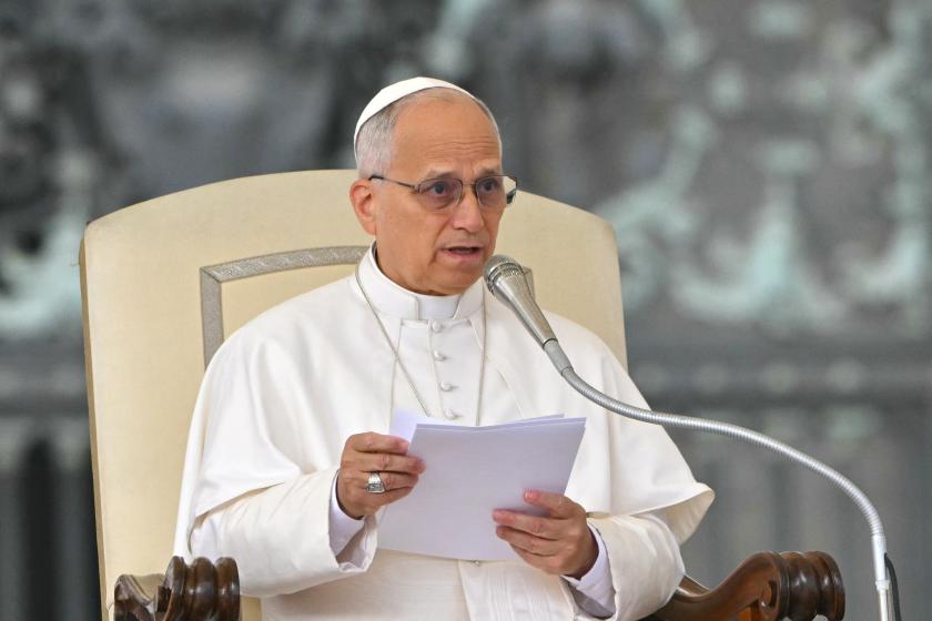 Pope Leo XIV leads the weekly general audience at St Peter's Square in The Vatican on October 29, 2025. Andreas SOLARO / AFP