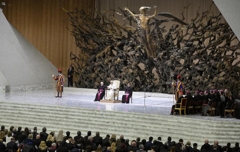 Pope Leo XIV leads the weekly General Audience in the Paul VI Audience Hall in Vatican City, 28 January 2026. EPA/RICCARDO ANTIMIANI