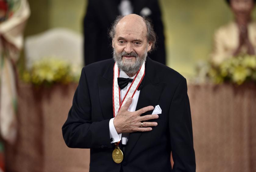 - [ ] Estonian-born composer Arvo Pärt gestures to the audience after he gave a speech during the awards ceremony of the 26th Praemium Imperiale in Tokyo, Japan, 15 October 2014. EPA/FRANCK ROBICHON