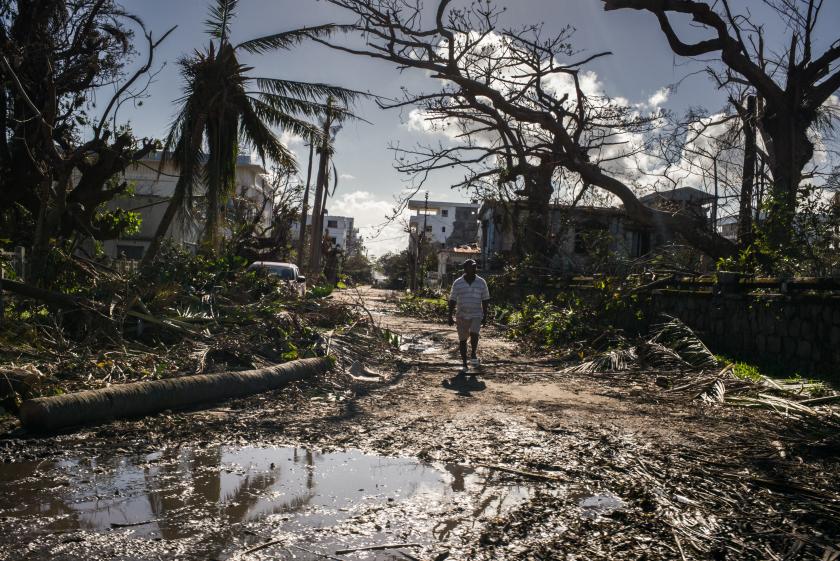 General view of the city center of Toamasina on February 14, 2026 following the passage of tropical cyclone Gezani during the night of February 10, 2026.  RIJASOLO / AFP