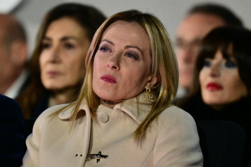 Italy's Prime Minister Giorgia Meloni attends the Milano Cortina 2026 Winter Paralympic Games opening ceremony at Arena di Verona in Verona on March 6, 2026. Stefano RELLANDINI / AFP