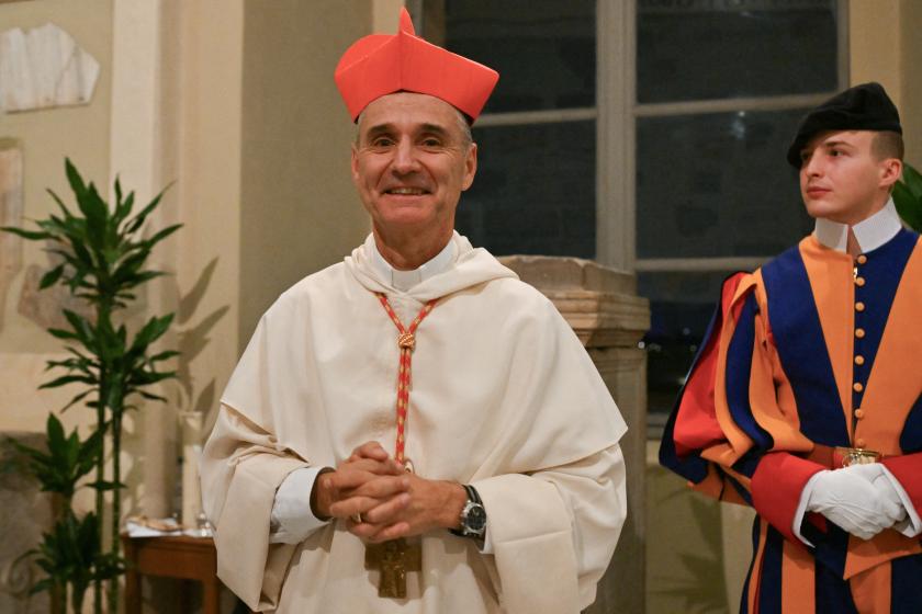 Newly-appointed Franco-Algerian cardinal Jean-Paul Vesco poses during a courtesy visit following his appointment by the Pope at an Ordinary Public Consistory for the creation of new cardinals, in the Vatican, on December 7, 2024. On December 7, Pope Francis will create 21 new cardinals from five continents, including bishops from Algiers, Tehran, Tokyo and Abidjan, many of whom may one day help choose his successor. In the tenth such consistory since he became pope in 2013, Francis, 87, is seeking again to 
