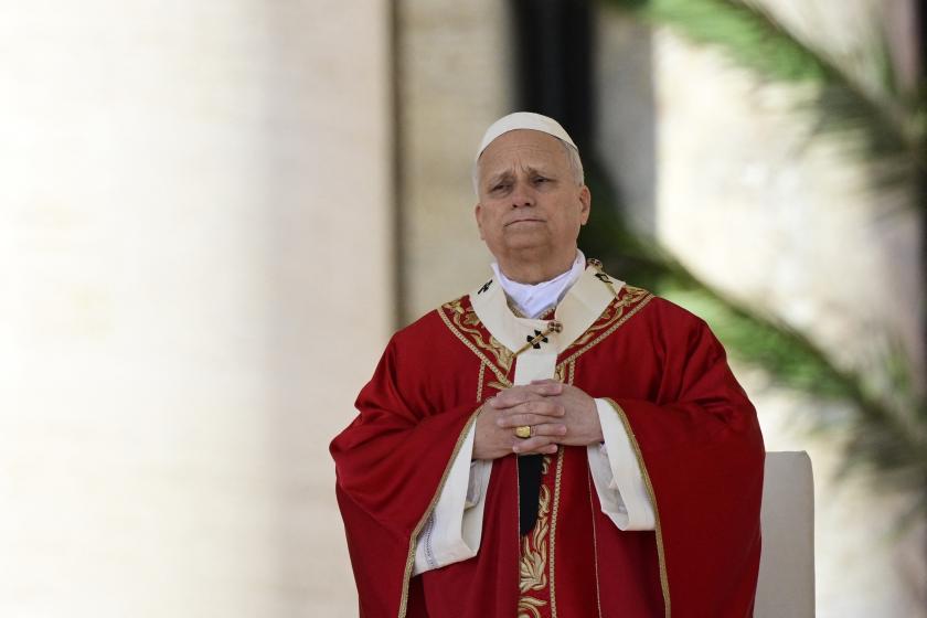 Pope Leo XIV leads a mass for Palm Sunday at St Peter's square in the Vatican on March 29, 2026. Tiziana FABI / AFP