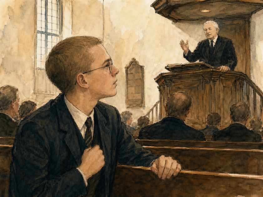 Leo in de kerkbanken