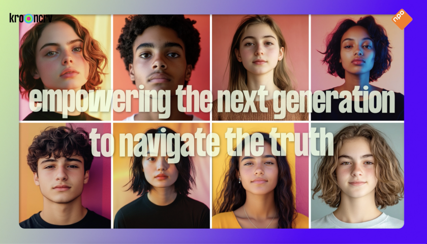 Visual met gezichten en tekst