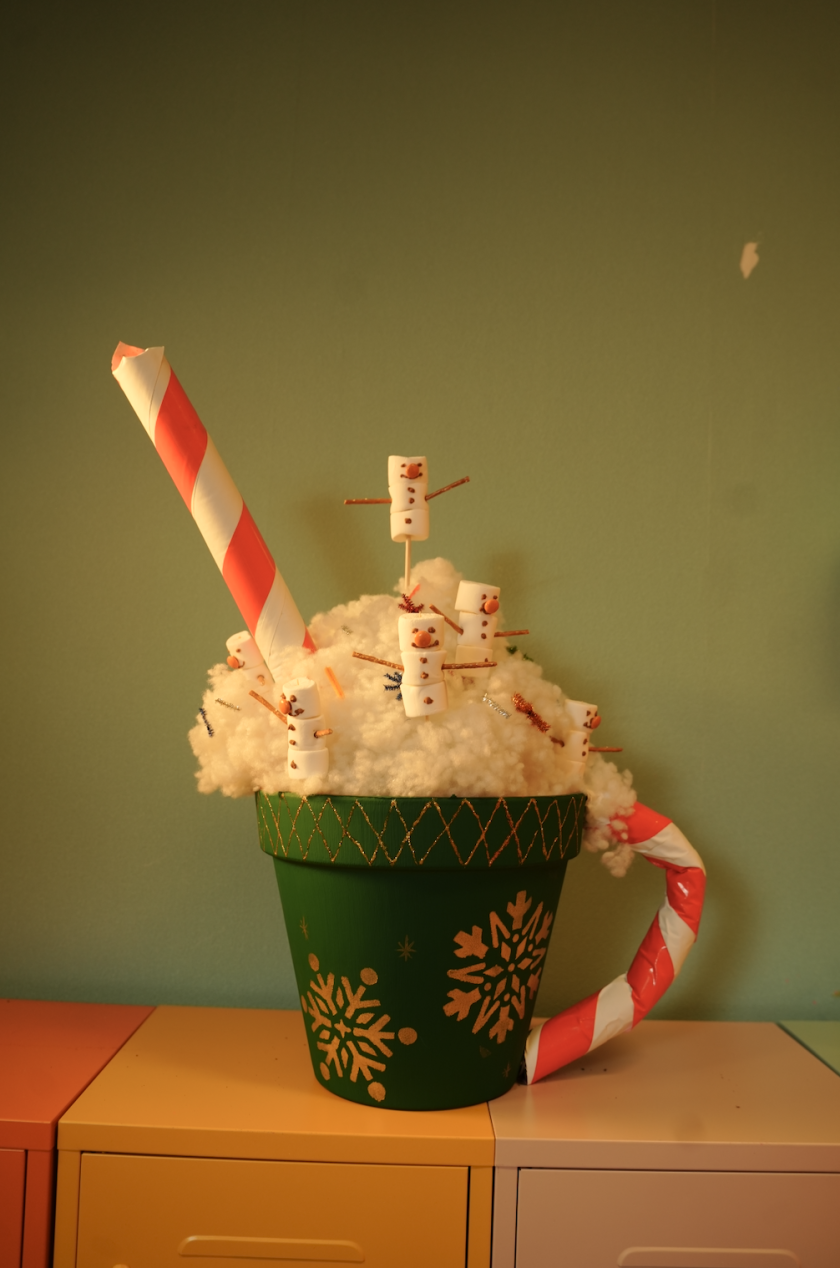 Knutselwerk in bloempot