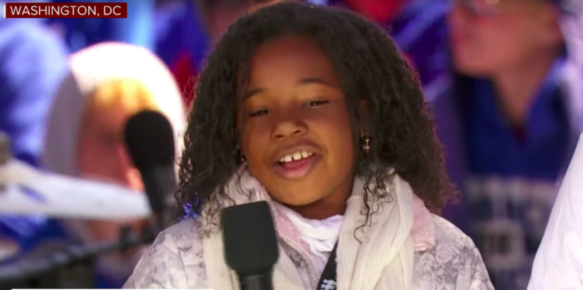 Yolanda Renee King tijdens haar speech zaterdag