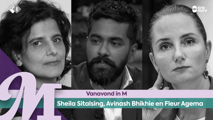 Sheila Sitalsing, Avinash Bhikhie en Fleur Agema Sheila Sitalsing, Avinash Bhikhie en Fleur Agema