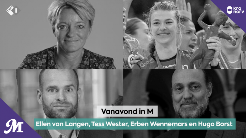Ellen van Langen, Tess Wester, Erben Wennemars en Hugo Borst