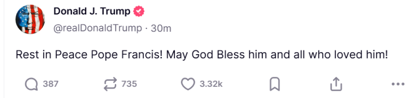 Donald Trump op Truth Social Donald Trump op Truth Social