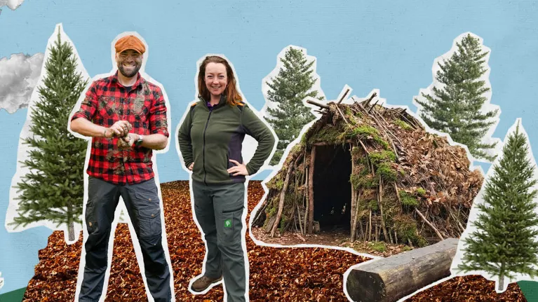 Takken sjouwen, hutten bouwen