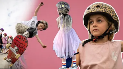 Deze 6-jarige skateboarder in prinsessenjurk kent geen angst en verovert het internet 