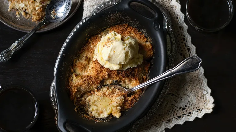 peer dessert recepten binnenstebuiten crumble