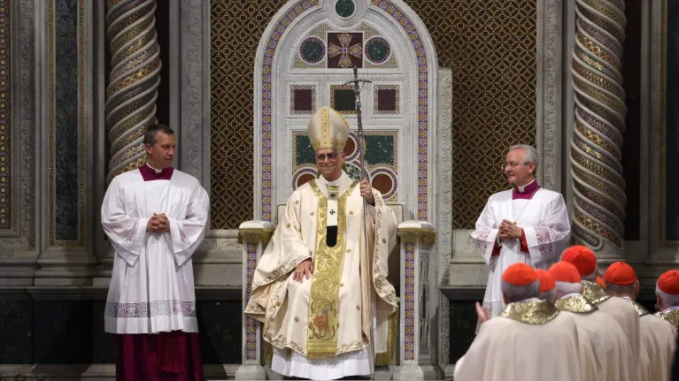 Pope Leo XIV takes possession of the Roman Cathedra in the Papal Basilica of Saint John Lateran in Rome, Italy, 25 May 2025. EPA/MASSIMO PERCOSSI