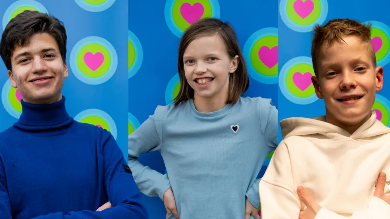 Drie kinderen voor hartjes