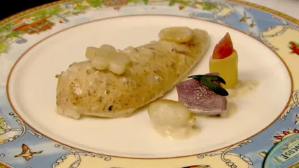 Kip met oesters en warme minigroenten