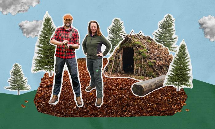 Takken sjouwen, hutten bouwen