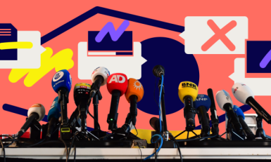 Illustratie met microfoons