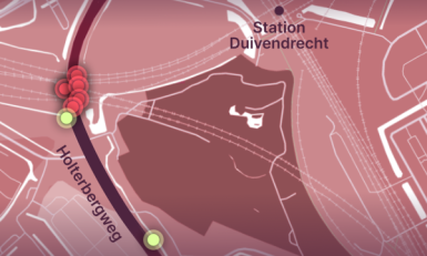 Kaart met Holterbergweg
