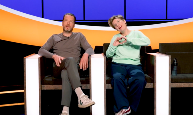 Herman en Paulien in De slimste mens studio