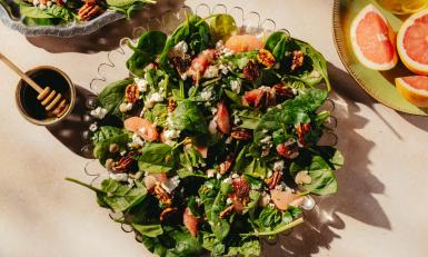 Spinazie salade seizoensgroente maart recept