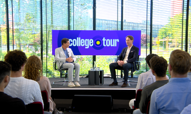 ola kallenius en twan huys in college tour setting