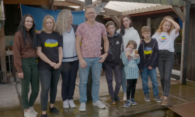 Het gezin met de gasten