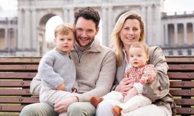 Yoeri en zijn vrouw Annemarie met hun kinderen 