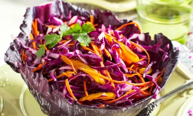 handige hack rode kool coleslaw snijden