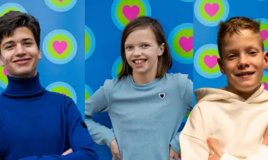 Drie kinderen voor hartjes