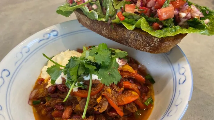 Chili con carne van stoofvlees Chili con carne van stoofvlees