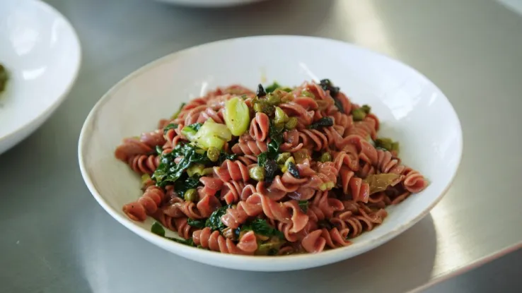Pasta met afgedankte groenten Pasta met afgedankte groenten